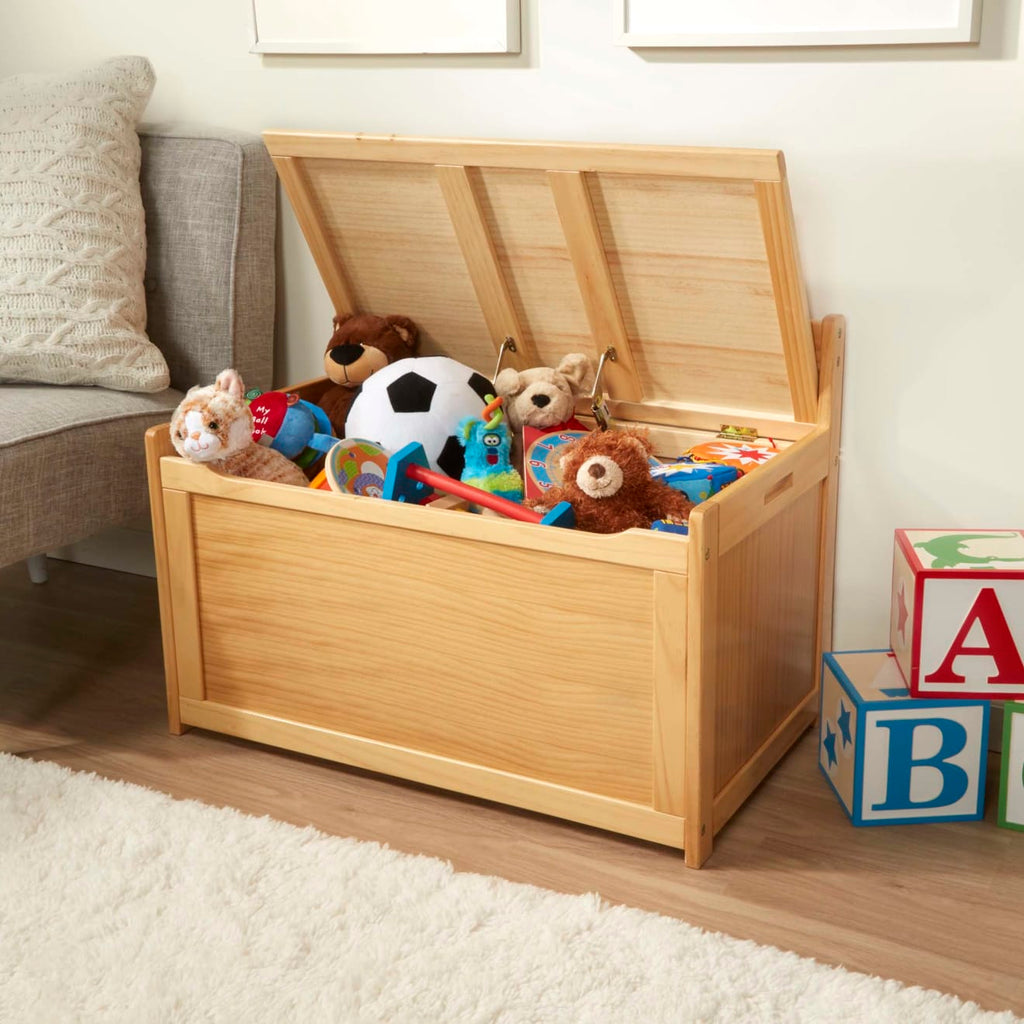 Furniture Premium Quality Wooden Toy Chest (Honey) - Durable Material and Safe Design for Daily Kids Play