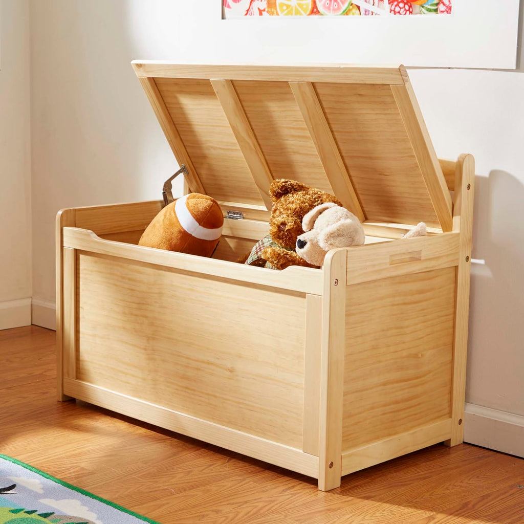Furniture Premium Quality Wooden Toy Chest (Honey) - Durable Material and Safe Design for Daily Kids Play