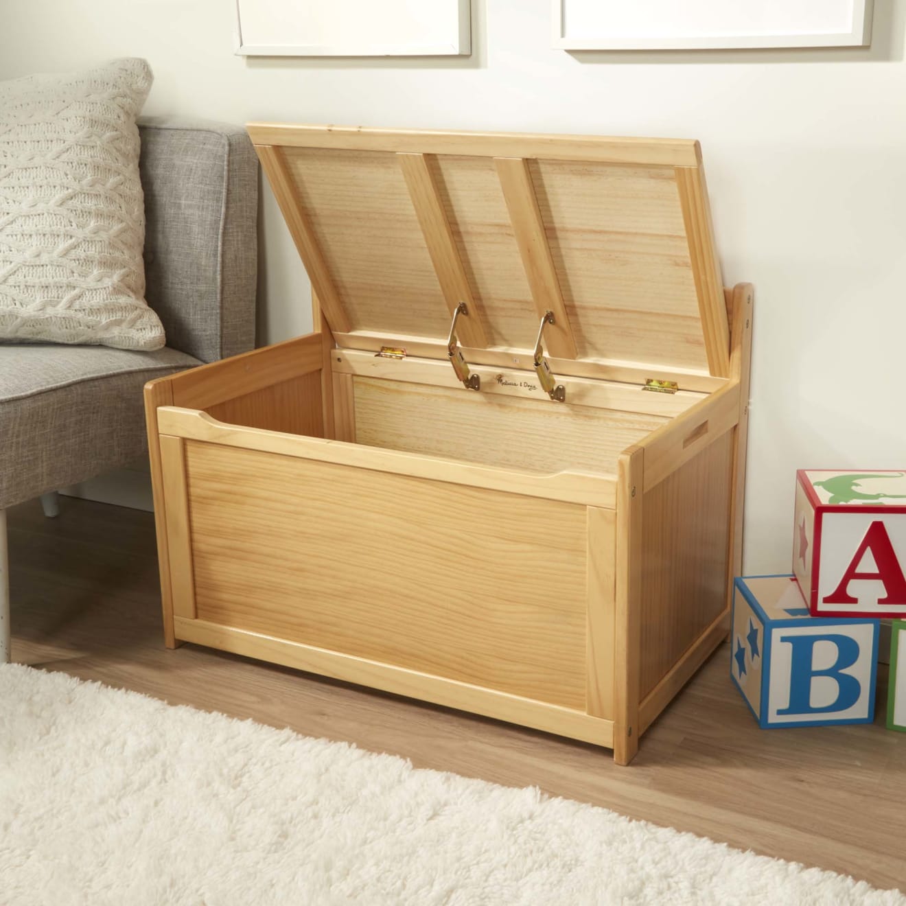 Furniture Premium Quality Wooden Toy Chest (Honey) - Durable Material and Safe Design for Daily Kids Play