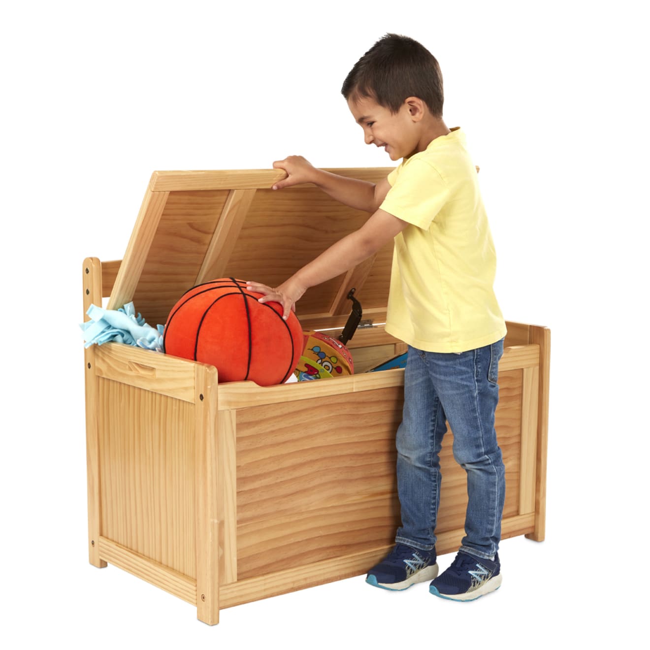 Furniture Premium Quality Wooden Toy Chest (Honey) - Durable Material and Safe Design for Daily Kids Play