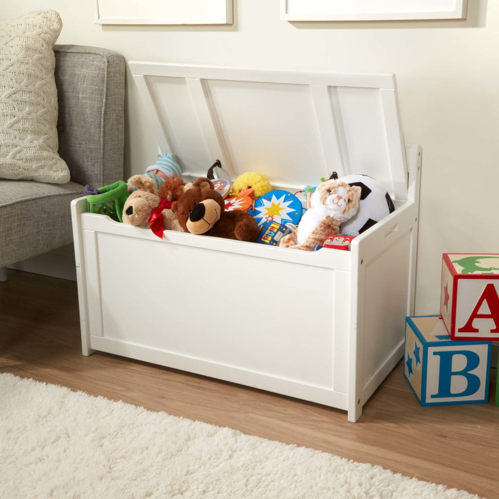 Furniture Premium Quality Wooden Toy Chest (White) - Durable Material and Safe Design for Daily Kids Play