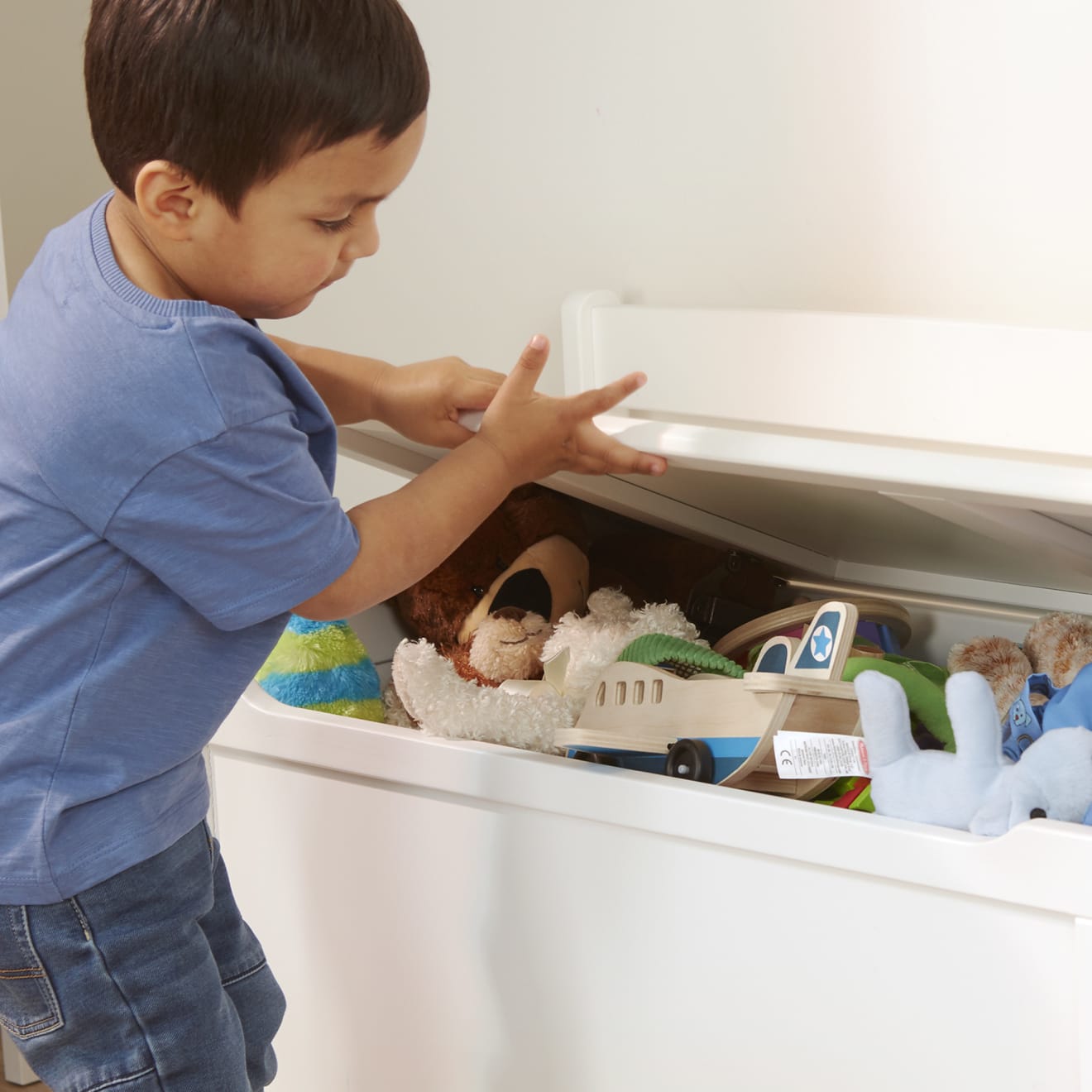 Furniture Premium Quality Wooden Toy Chest (White) - Durable Material and Safe Design for Daily Kids Play