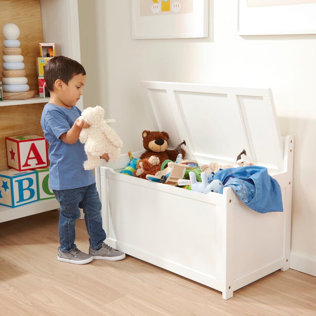 Furniture Premium Quality Wooden Toy Chest (White) - Durable Material and Safe Design for Daily Kids Play