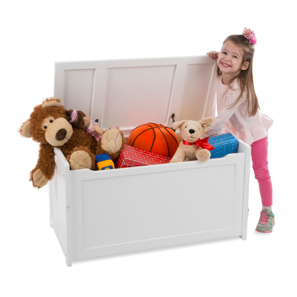 Furniture Premium Quality Wooden Toy Chest (White) - Durable Material and Safe Design for Daily Kids Play
