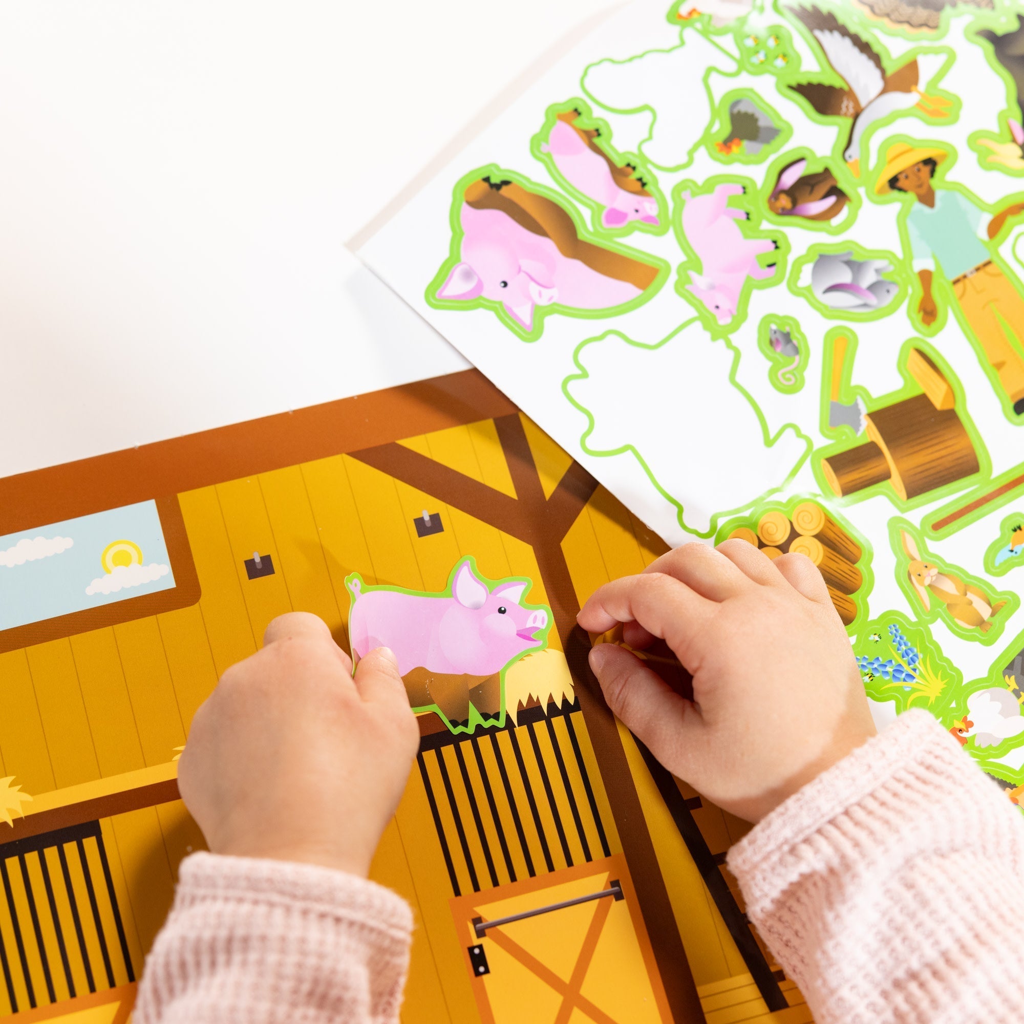 Stickers & Sticker Books Premium Quality Reusable Sticker Pad - Farm - Durable Material and Safe Design for...