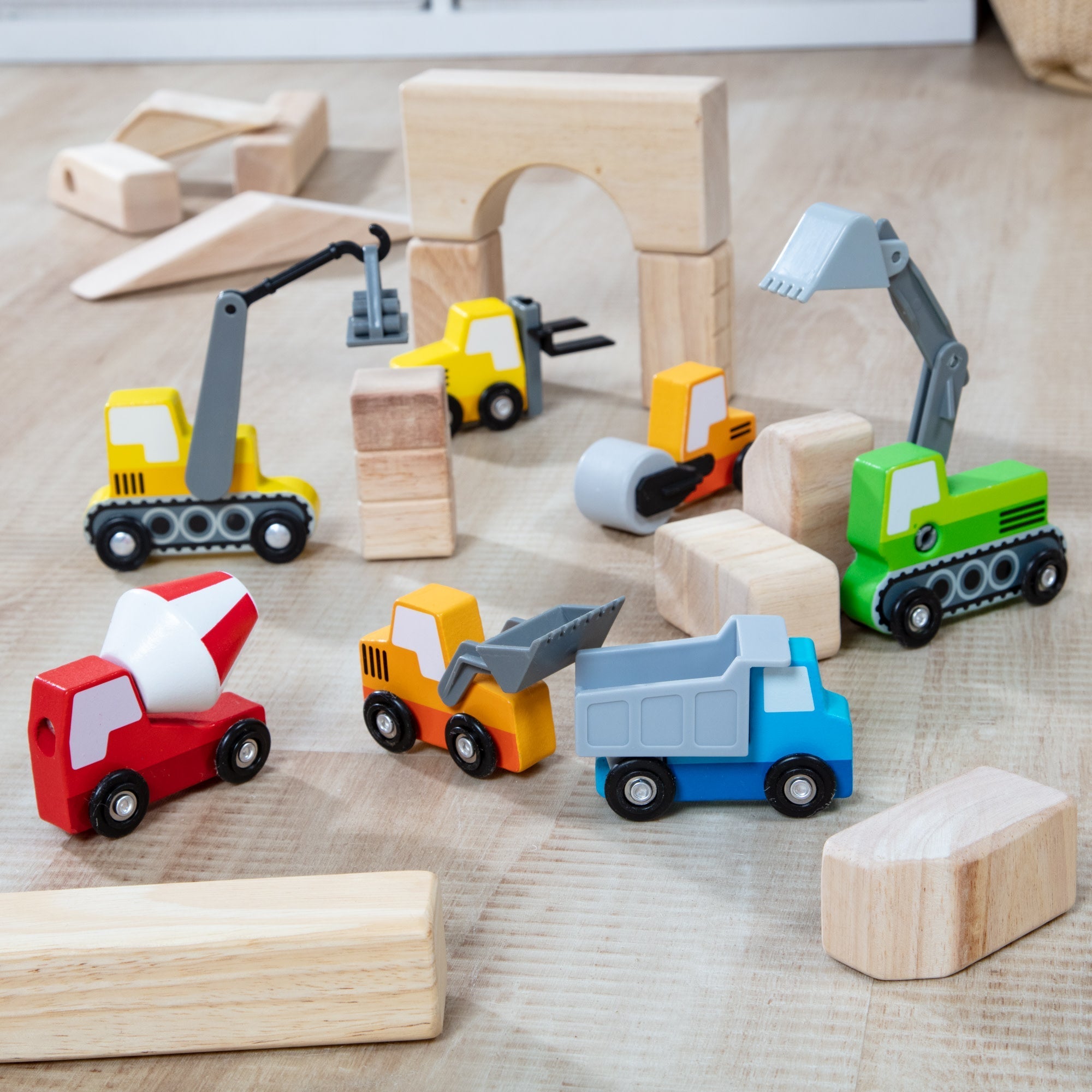 Vehicles & Trains Premium Quality Wooden Construction Site Vehicles - Durable Material and Safe Design for ...