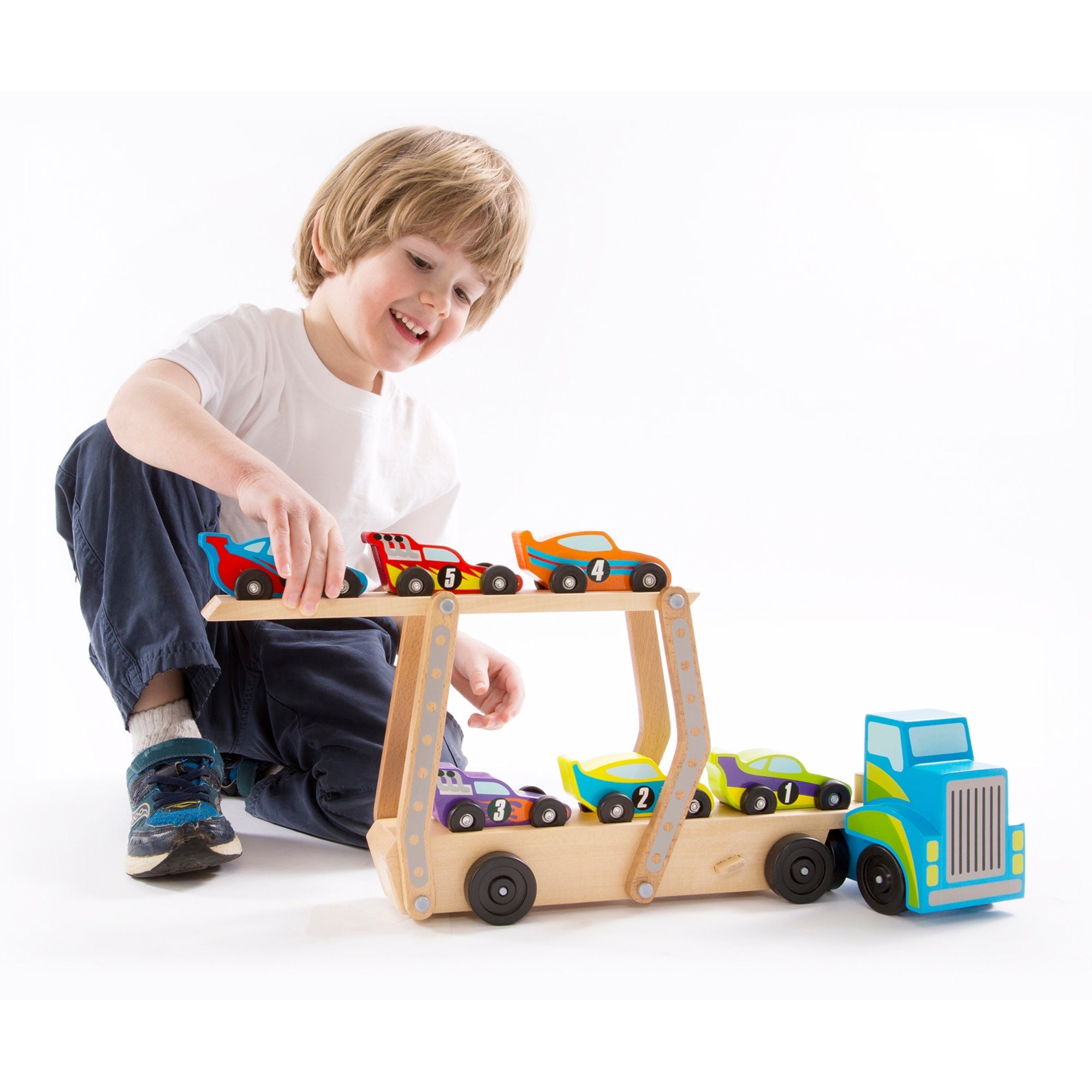 Vehicles & Trains Premium Quality Mega Race Car Carrier - Durable Material and Safe Design for Daily Kids Play