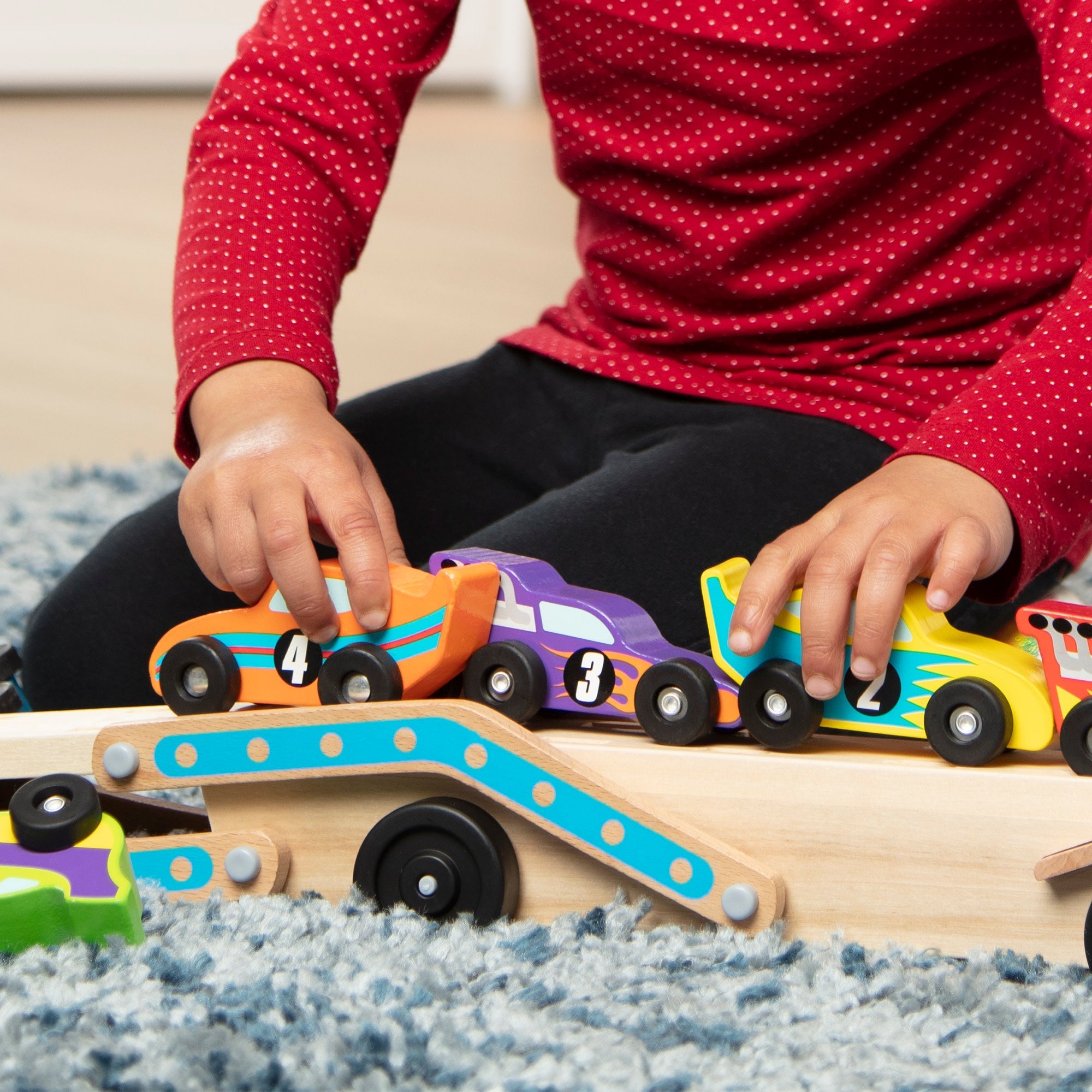 Vehicles & Trains Premium Quality Mega Race Car Carrier - Durable Material and Safe Design for Daily Kids Play