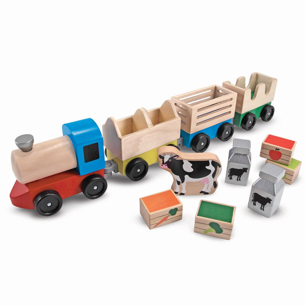 Vehicles & Trains Premium Quality Wooden Farm Train - Durable Material and Safe Design for Daily Kids Play