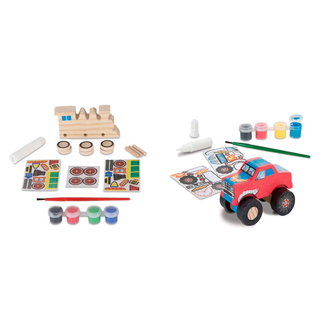 Craft & Stamp Kits Premium Quality Created by Me!™ Vehicles Craft Kit 2-Pack: Monster Truck, Train - Durabl...