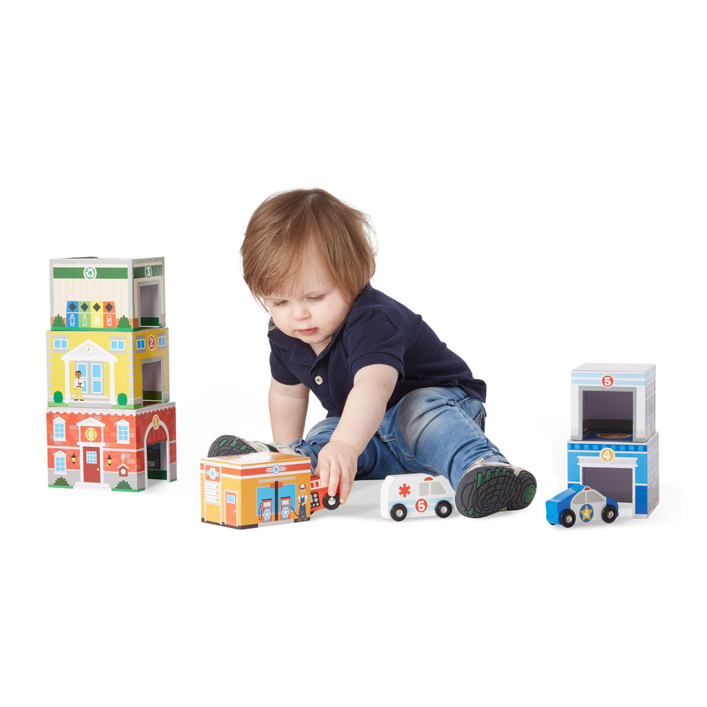 Vehicles & Trains Premium Quality Nesting & Sorting Buildings & Vehicles - Durable Material and Safe Design...