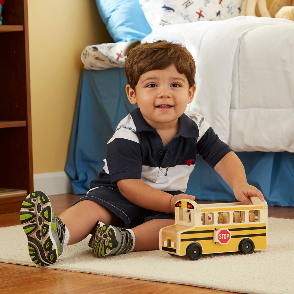 Vehicles & Trains Premium Quality Wooden School Bus - Durable Material and Safe Design for Daily Kids Play