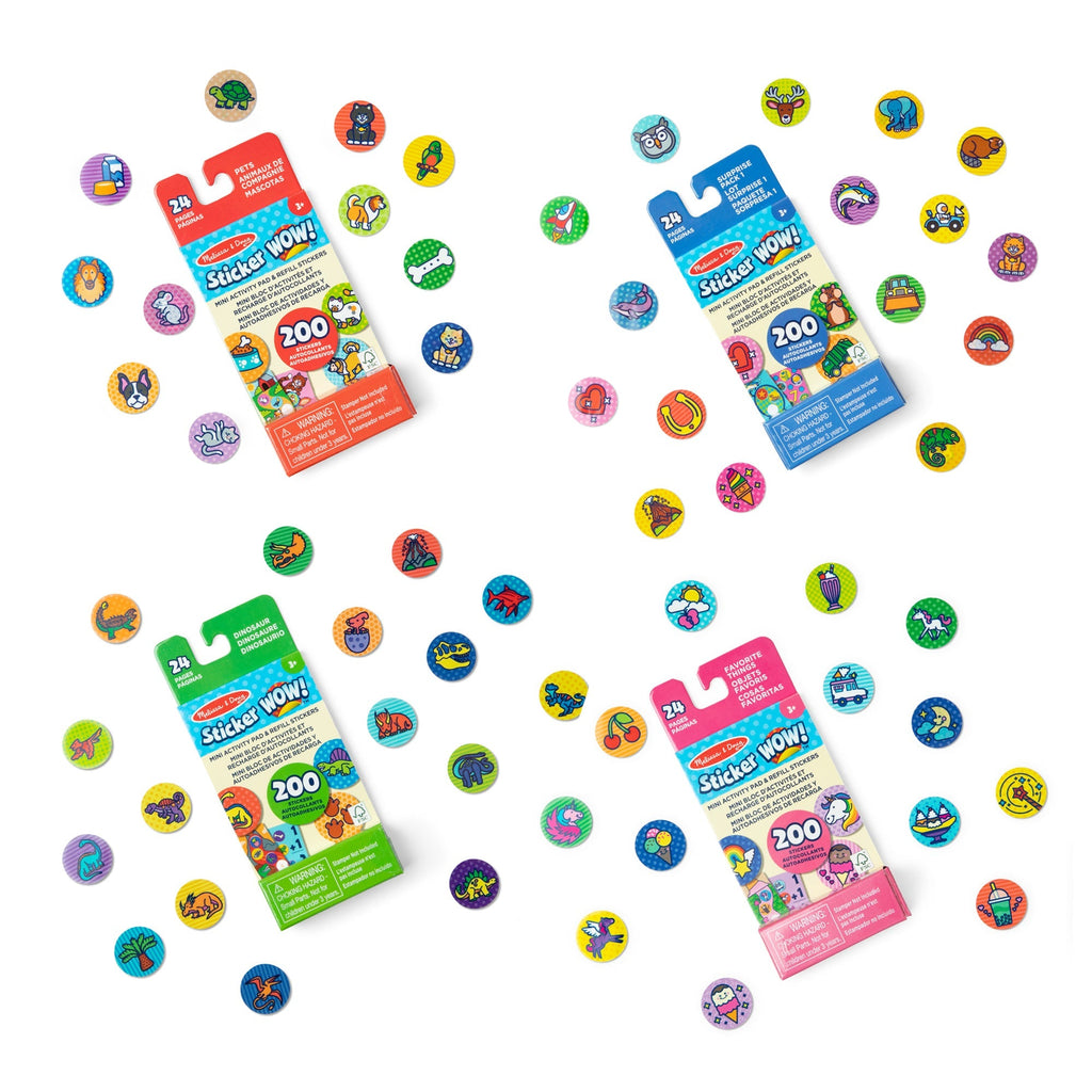 Stickers & Sticker Books Premium Quality Sticker WOW!™ Mini Activity Pad and Refill Stickers 4-Pack (Dinosa...