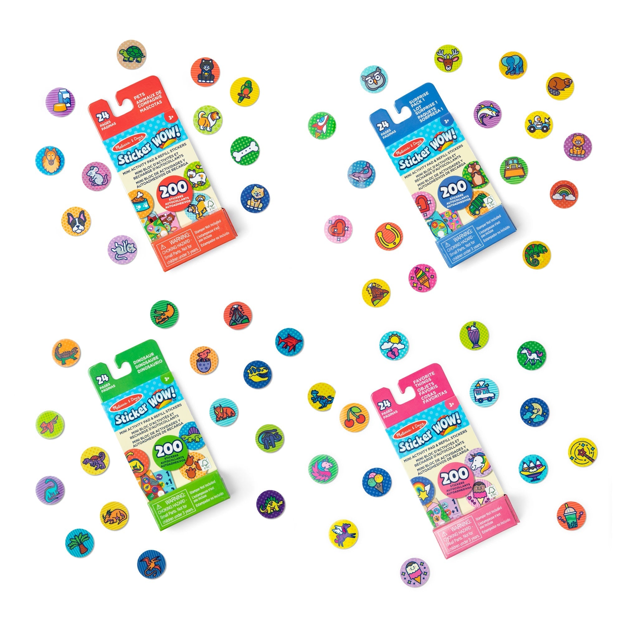 Stickers & Sticker Books Premium Quality Sticker WOW!™ Mini Activity Pad and Refill Stickers 4-Pack (Dinosa...