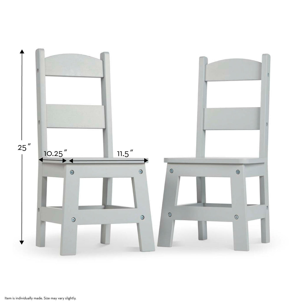 Furniture Premium Quality Child’s Wooden Chair Pair – Gray - Durable Material and Safe Design for Daily Kid...