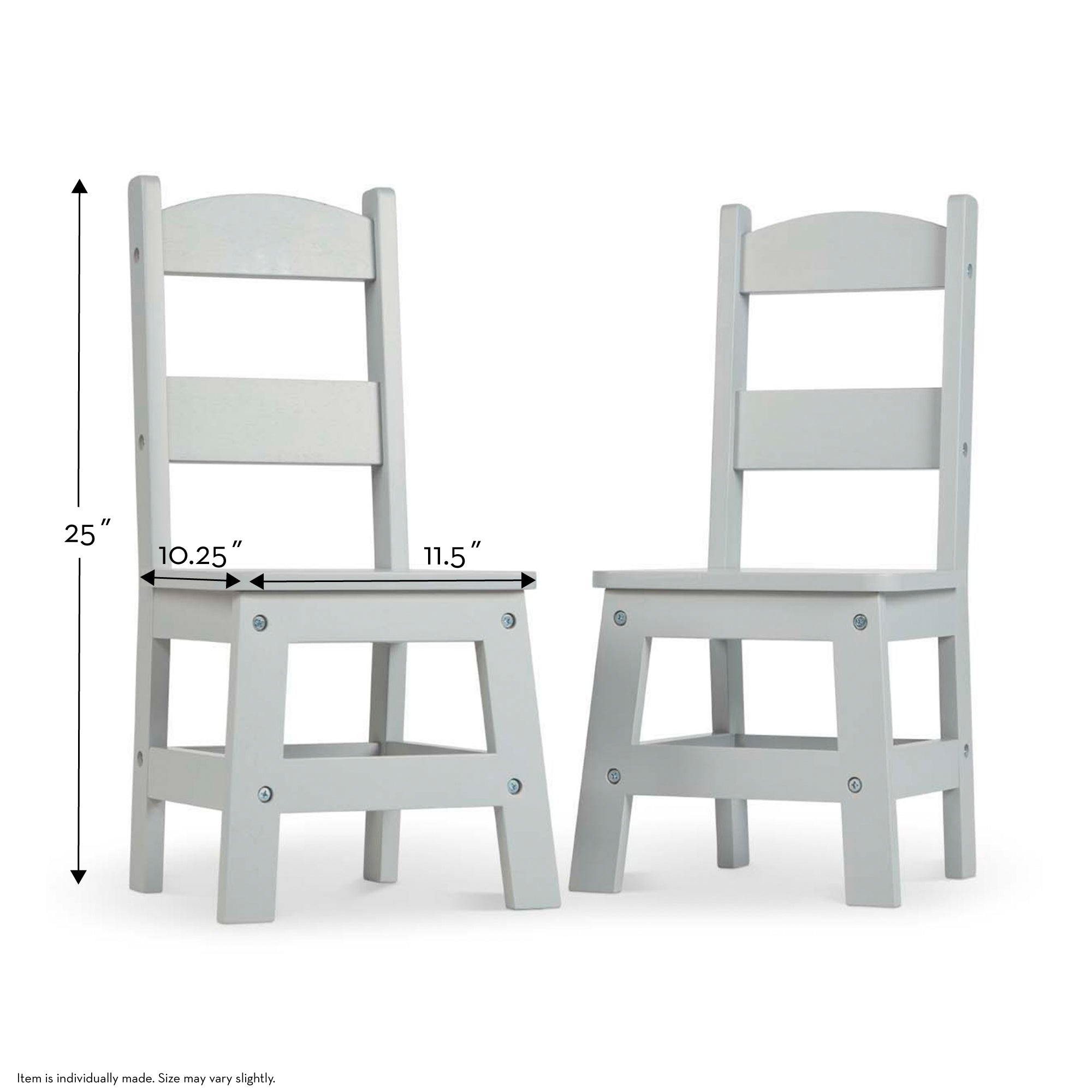 Furniture Premium Quality Child’s Wooden Chair Pair – Gray - Durable Material and Safe Design for Daily Kid...