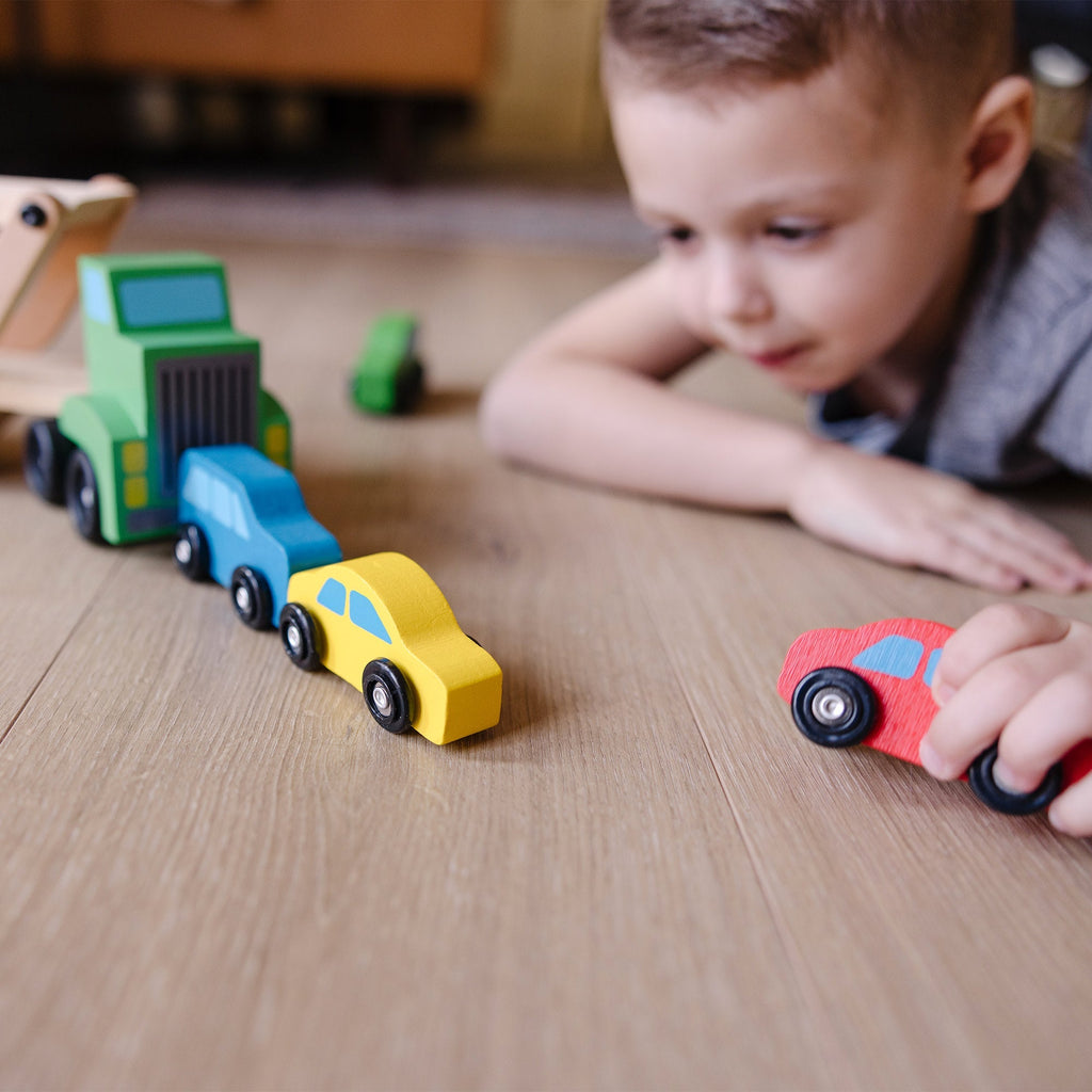 Vehicles & Trains Premium Quality Wooden Car Carrier - Durable Material and Safe Design for Daily Kids Play