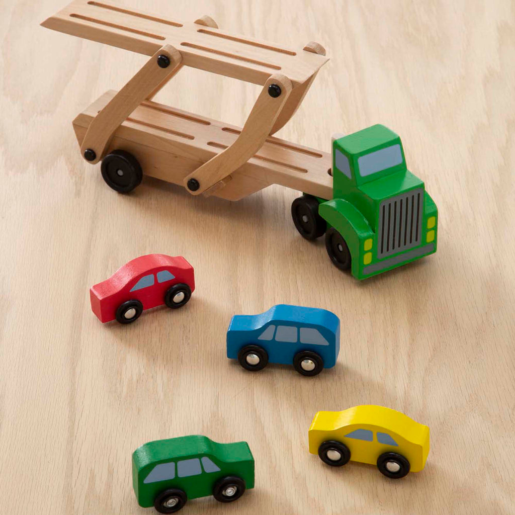 Vehicles & Trains Premium Quality Wooden Car Carrier - Durable Material and Safe Design for Daily Kids Play