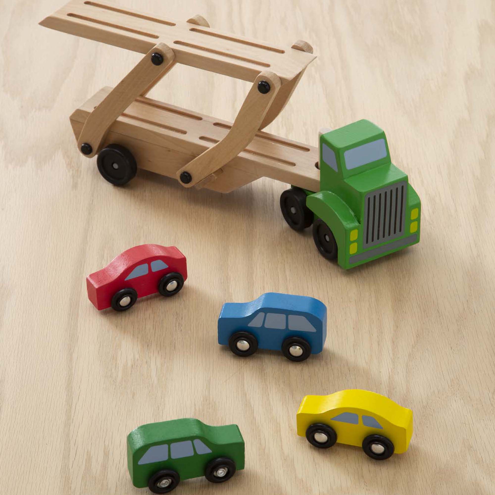 Vehicles & Trains Premium Quality Wooden Car Carrier - Durable Material and Safe Design for Daily Kids Play