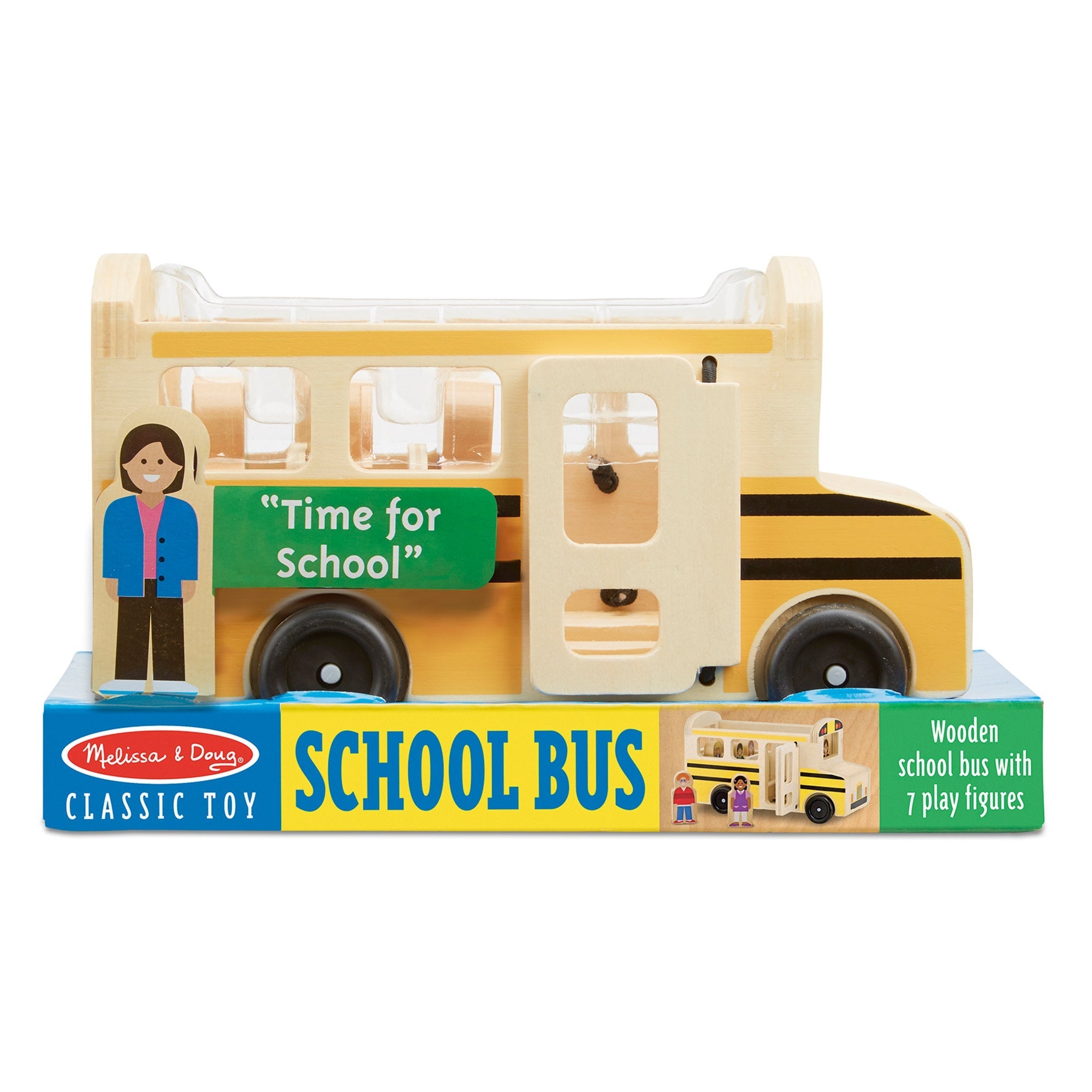 Vehicles & Trains Premium Quality Wooden School Bus - Durable Material and Safe Design for Daily Kids Play