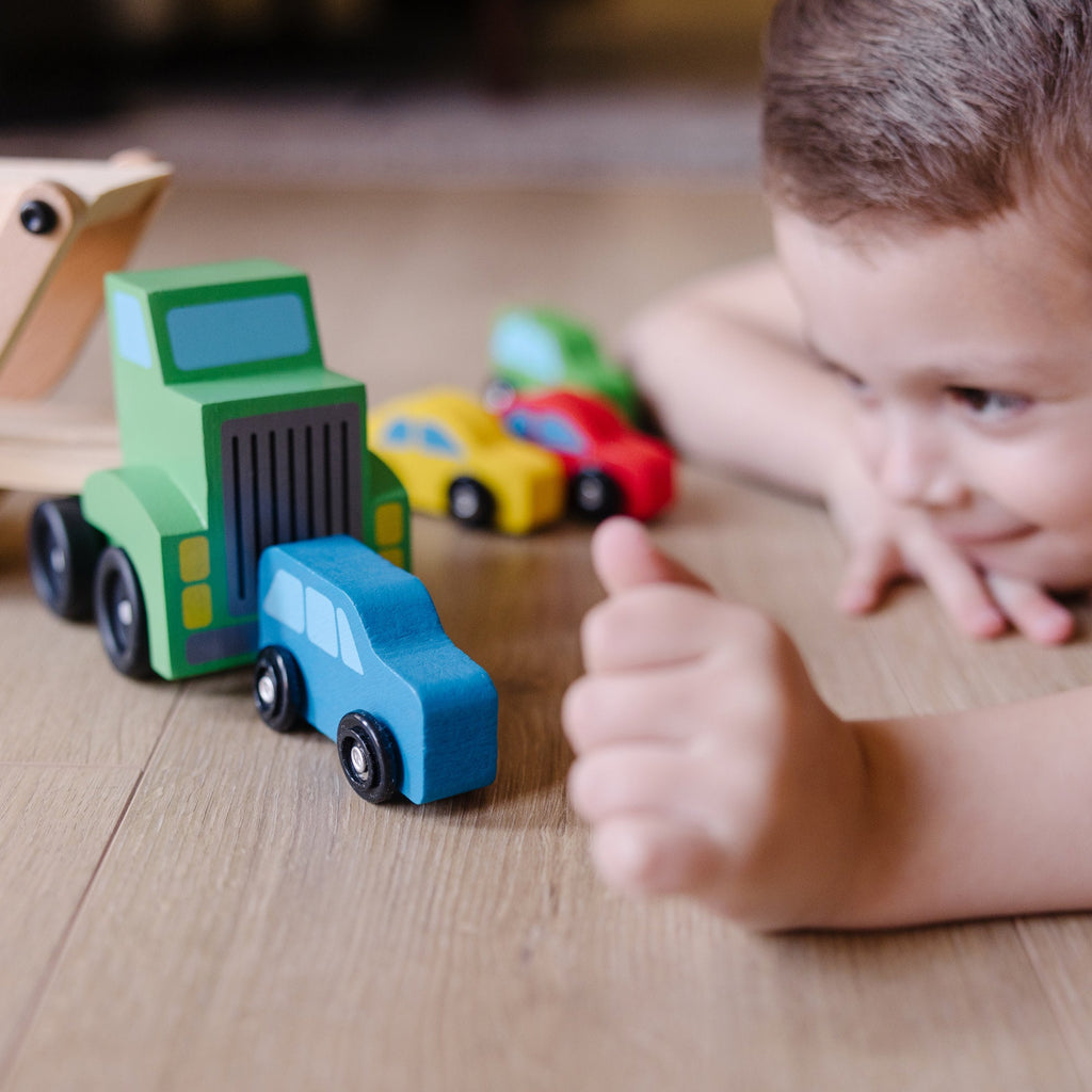 Vehicles & Trains Premium Quality Wooden Car Carrier - Durable Material and Safe Design for Daily Kids Play