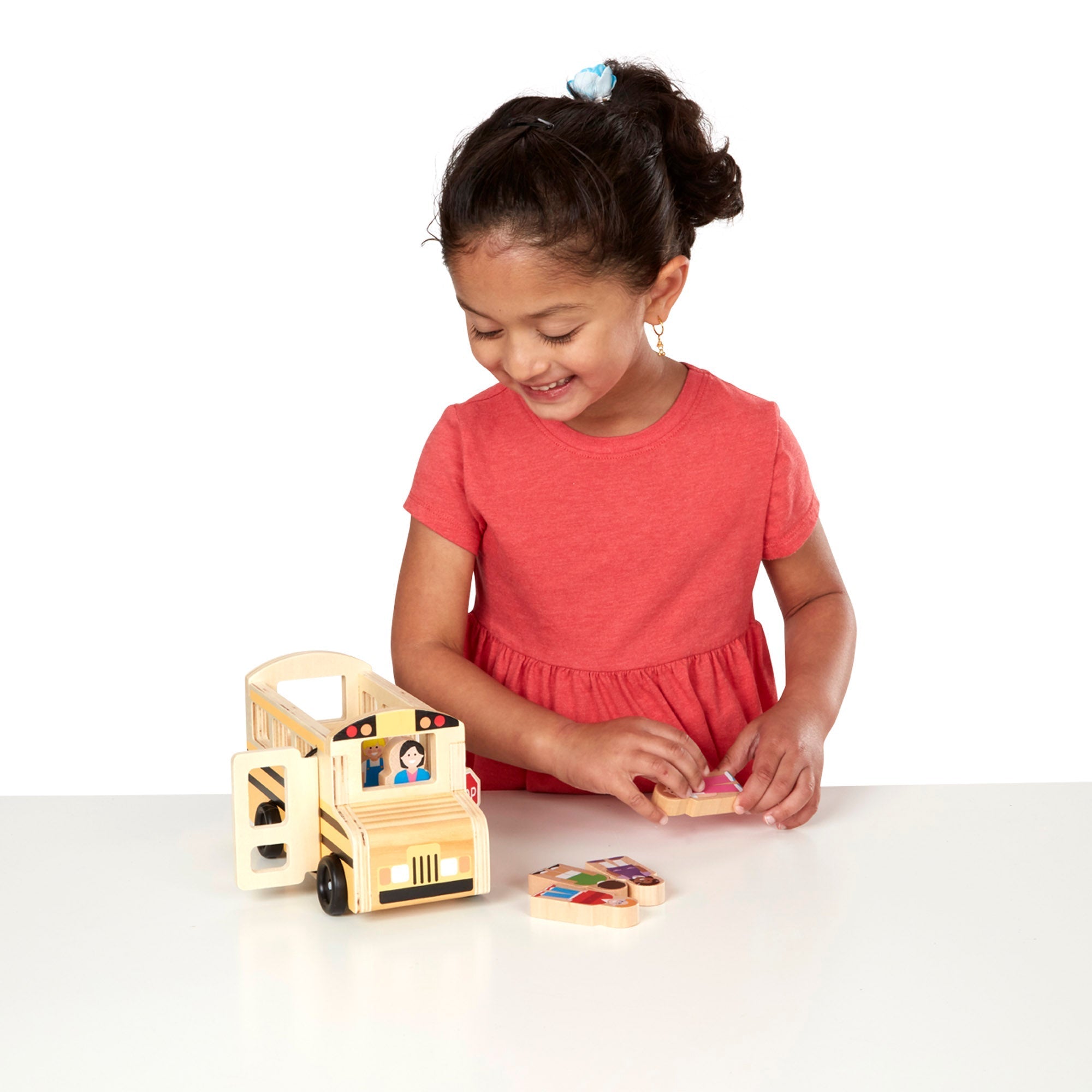Vehicles & Trains Premium Quality Wooden School Bus - Durable Material and Safe Design for Daily Kids Play
